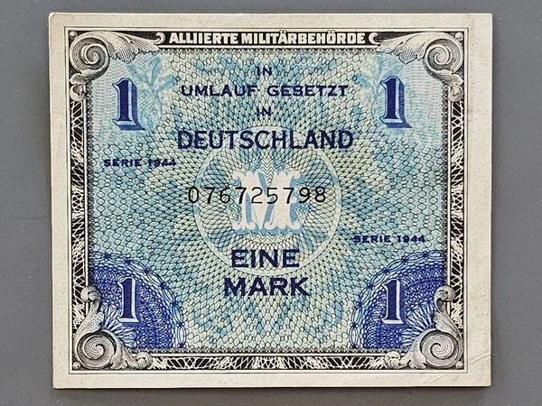 GERMANY 1 Mark Allied Military Banknote Issued 1944 P#192a Higher GradeCirc~6018