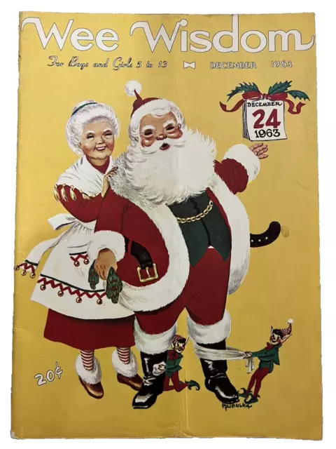 1963 Children's Activities Magazine Wee Wisdom Christmas Mr. & Mrs. Santa Claus