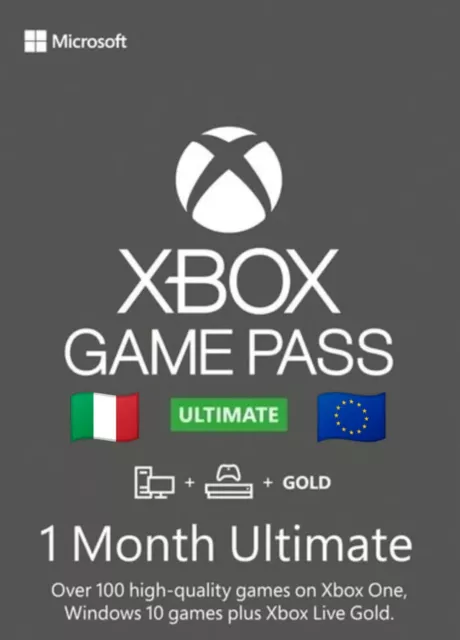 Xbox Game Pass Ultimate 1 mese - VECCHIO e NUOVO User IT EU -INSTANT