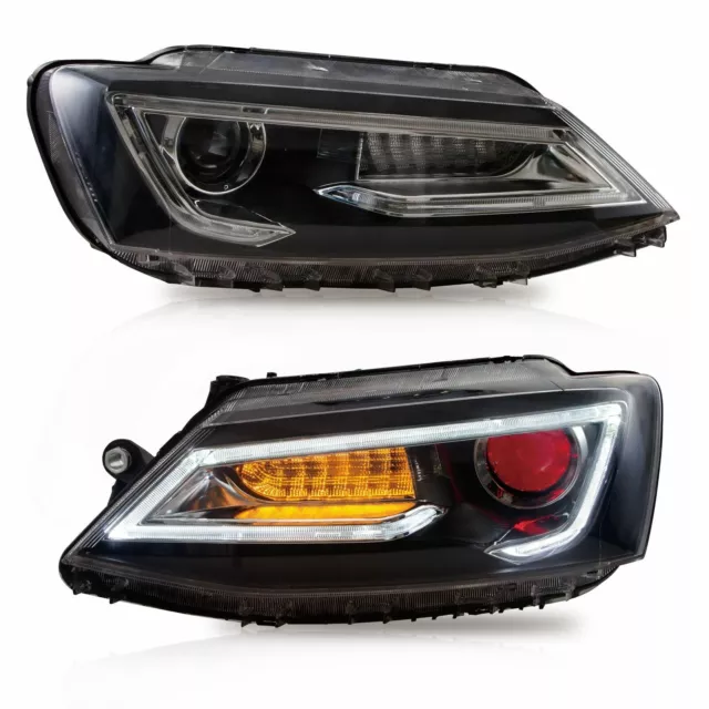 VLAND Projecteur LED Phares Evil Eyes D2H DRL Pour 2011-17 Volkswagen Polo Paire