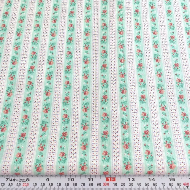Vintage Peter Pan Fabrics Striped Florals Cotton Fabric by the Half Yard