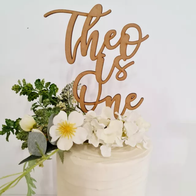 Personalised Wooden Name/Number Cake Topper Birthday, Age, Anniversary, Wedding