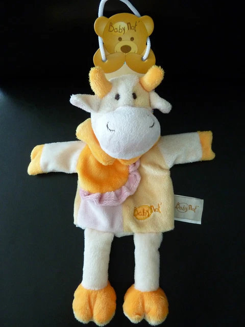 S4. DOUDOU PLAT MARIONNETTE BABY NAT VACHE  jaune orange rose blanc NEUF*