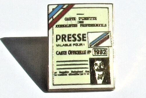 Pin's Carte De Presse Reporter Journaliste - Métal - Tablo Paris - Vintage