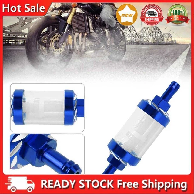 8mm CNC Aluminio Aleación Aceite Calefactor Filtro de Gas para ATV Dirt Pit Bike Motocross