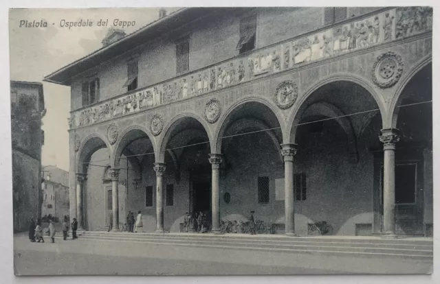 Cartolina Pistoia ospedale Ceppo animata portici Toscana paesaggistica T14