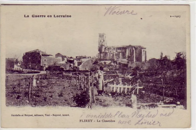 CPA 54 LORRAINE Meurthe & Moselle près Toul FLIREY Le Cimetière 1917 Animée