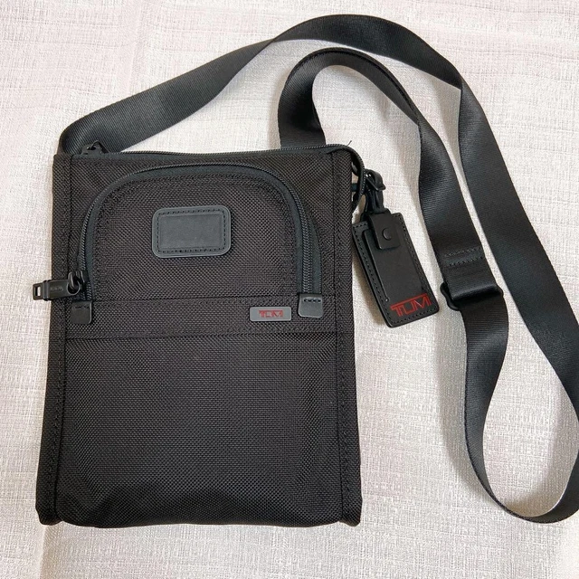 TECH TUMI Shoulder bag Organizer Travel Tote Black Nylon Men Used From Japan