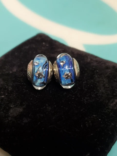 DIY Style Charming Blue Ocean Glass Pair Beads for Necklace & Bracelet