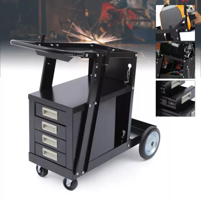 Welding Welder Cart MIG TIG ARC Plasma Cutter Tank Storage OR W/4 Drawer Cabinet