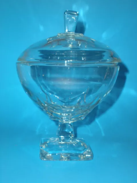 Antique Apothecary Jar Footed glass Candy Container Dish vtg