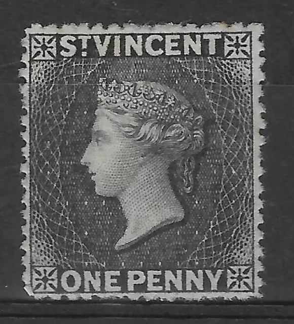 St. VINCENT 1872-75. 1d. BLACK UNUSED NO GUM. PERF 15. WMK SIDEWAYS SG.18.(9207)