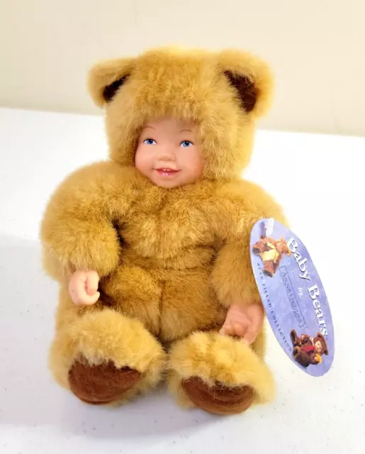 Vintage Anne Geddes Baby Bear Bean Filled 1997 Collection Plush Stuffed Doll 8"