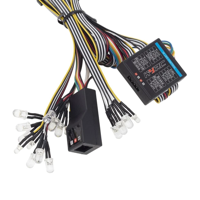 Kit Luci LED 12 Pezzi Per Auto RC 1/10 &ndash; Fari E Stop Per Crawler Defender D90 D110