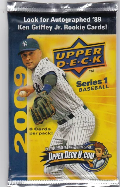 M3599 Upper Deck 2009 Series 1 Baseball 8 cards in unopened packet