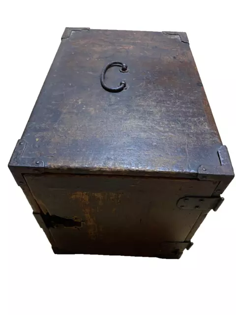 Wood Chest zenibako tool SUZURIBAKO TANSU 26×38×30cm Japanese Antiques