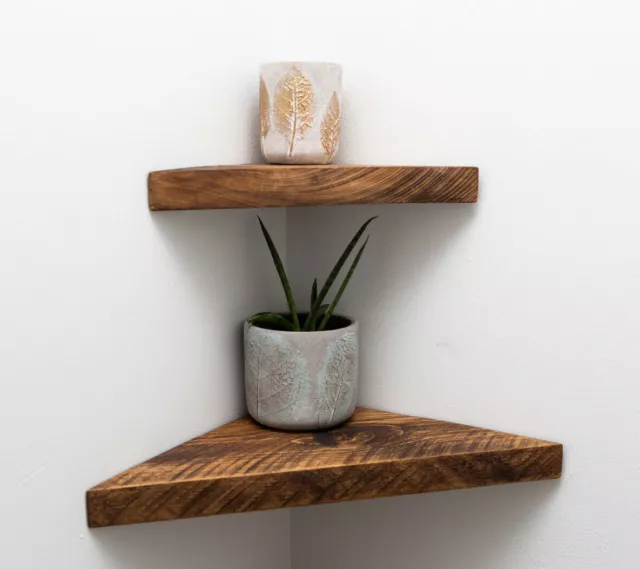 Wooden Chunky Corner Shelves / Set of 2 / Floating Shelves