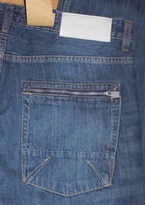 Fatface Clayton Azzurro Salopette Denim Gamba Larga 10R corta eccellenti cond 