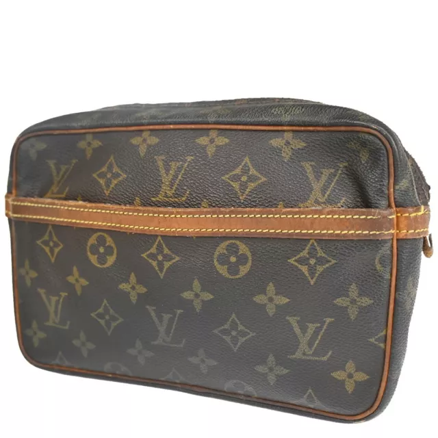 LOUIS VUITTON Compiegne 23 Clutch Hand Bag Monogram Leather Brown M51847 02EA743