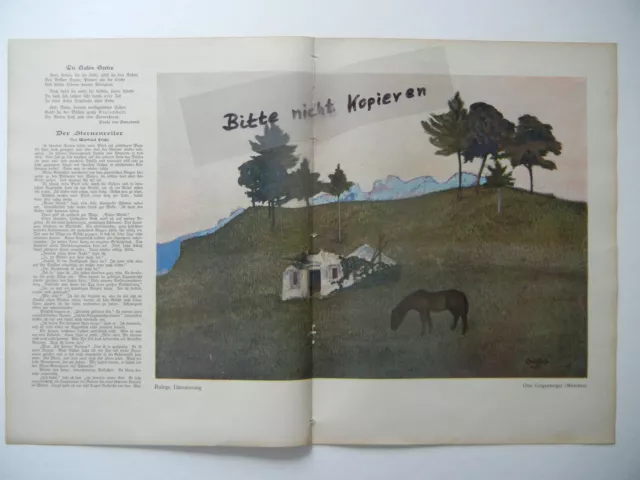 ORIGINAL Blatt aus der Zeitschrift JUGEND Hirth 1916 Geigenberger Feldbauer B820