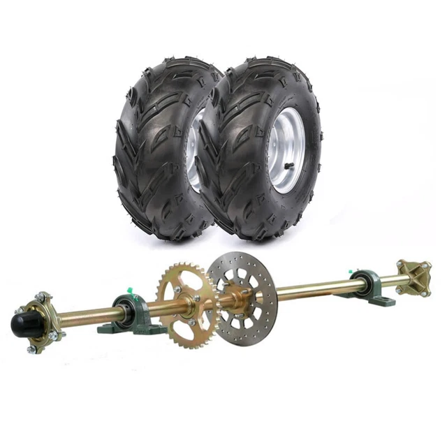 44& GO KART Rear Live Axle Kit Complete Wheels Sprocket Hub for Quad