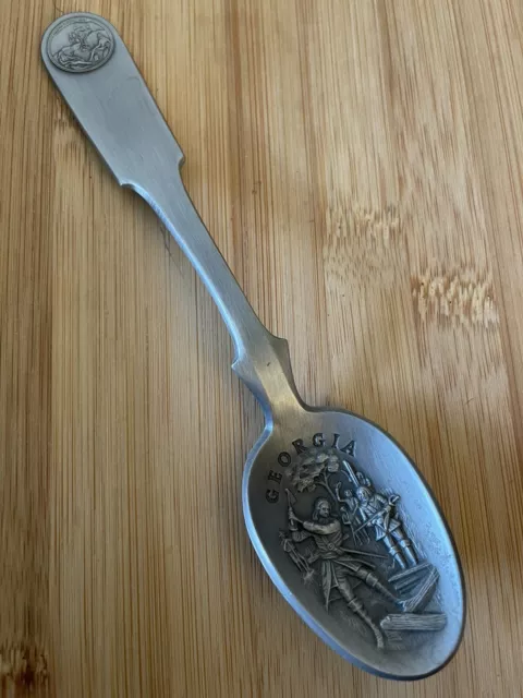 1976 Franklin Mint GEORGIA Colony Pewter Souvenir Spoon 6.5"