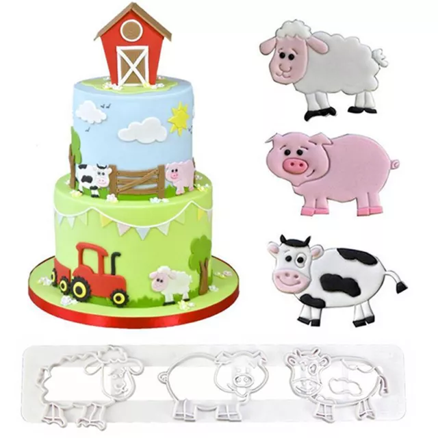 Cute Pig Cow Sheep Cutter Farm Animals Dessert Mold DIY Cake Decor Cutting D-il