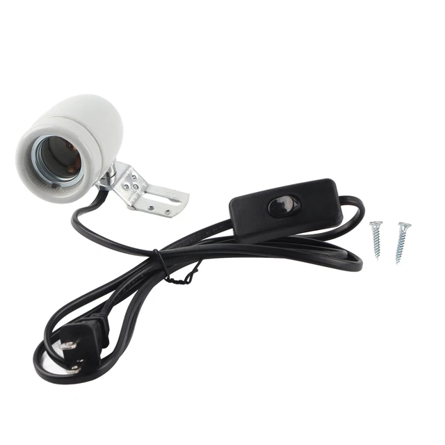 E27 Rotatable Reptile Pet Clip Heat Lamp Bulb Base Socket Holder 300W 110-24 Smo