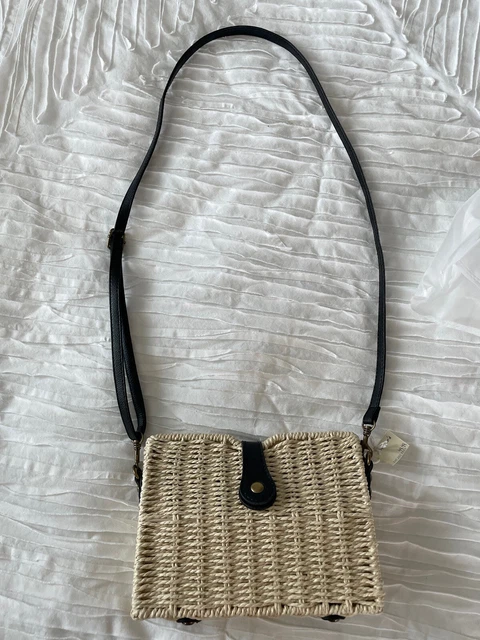 NWT 3am Forever Straw Wicker Rattan Crossbody Shoulder Wristlet Beach Bag