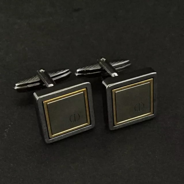Dunhill D Logo Silver Tone Cuff Links/9X0447