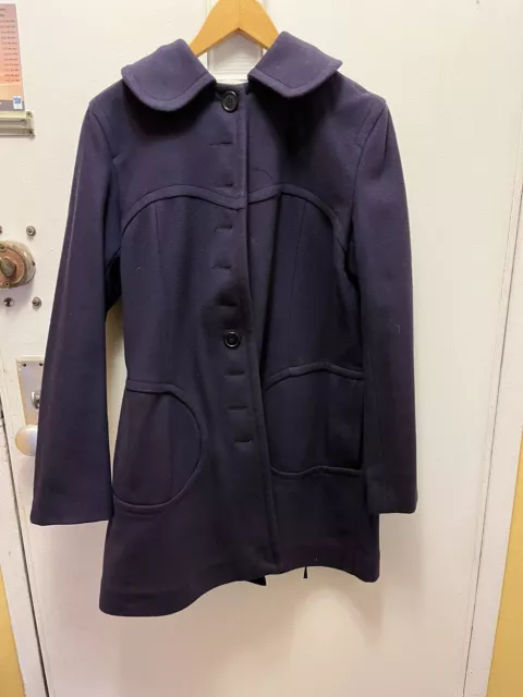 Barney's Purple wool P Coat Small