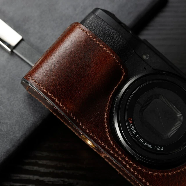 Genuine Leather Camera Bag Half Body For Ricoh GRII GRIII GRIIIX GR2 GR3 GR3X 3