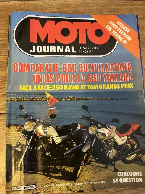 MOTO JOURNAL  494 SUZUKI GS Katana 650 XJ YAMAHA KAWASAKI KR 250 BALDE ESPIE 81