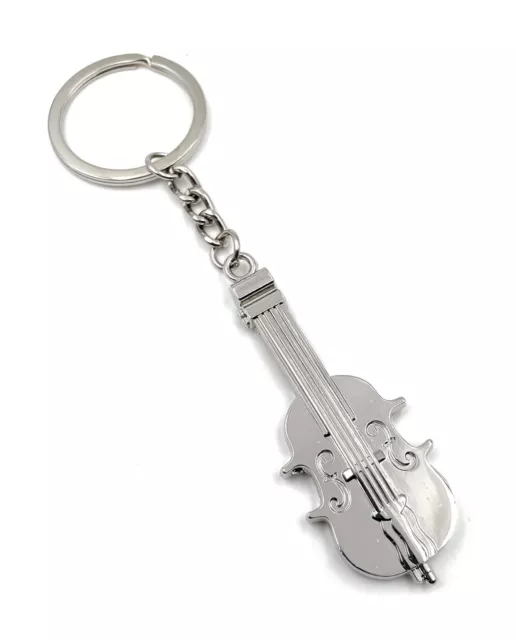 Porte-Clés Bass Violoncelle Guitare Métal Pendentif Charm