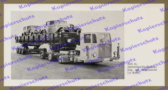 Reichsbahn Culemeyer Straßenroller Waggon Autotransport Adler RBD Stuttgart 1936