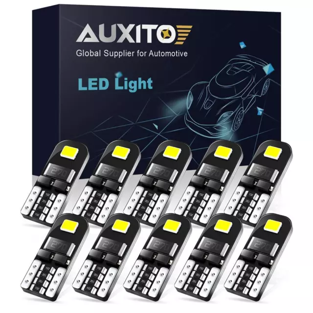 AUXITO T10 LED License Plate Light Super Bulbs Bright 6000K White 168 2825 194