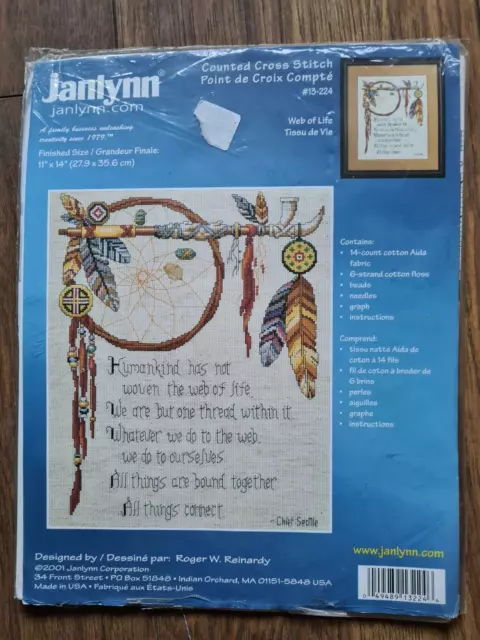 Janlynn Counted Cross Stitch Kit - Web Of Life