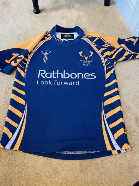 Camicia top da rugby Teddington ragazzi ragazze bambini taglia 38 U13 A età 11-12