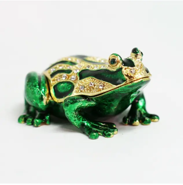 Bejeweled Enameled Animal Trinket Box/Figurine with Rhinestones-Me