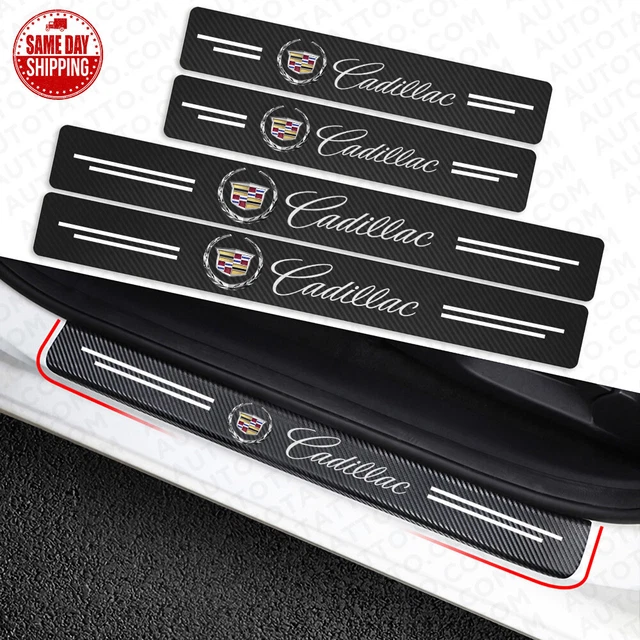 AutoBizarre 4 Pcs Black Carbon Fiber Car Foot Step Anti Scratch Sticker Door Sill Protector PPF Tape Edge Guard for Car Protection and Decoration