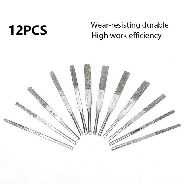 Limas planas inclinadas longitud plana: 70 mm agujas plata 100-300# 3 mm