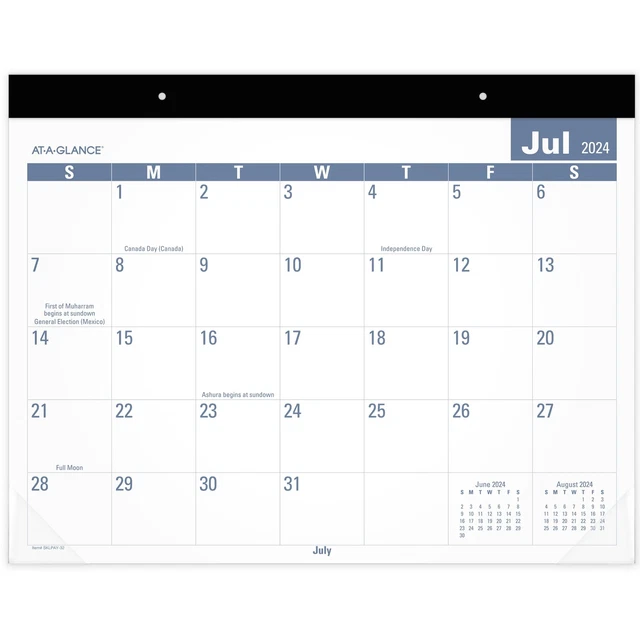 ATAGLANCE EASYTOREAD ACADEMIC 20242025 Monthly Desk Pad Calendar