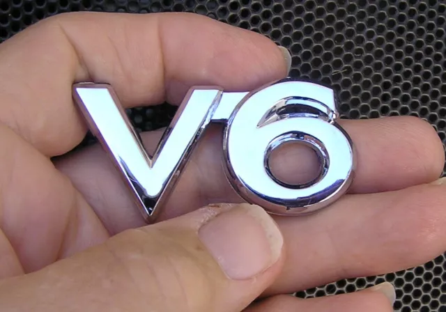V6 CAR BADGE  *New* Chrome Plastic Emblem - fits Toyota Camry etc