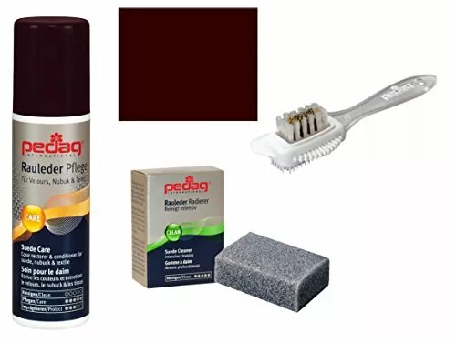 Pedag Suede Sheepskin Nubuck Leather and Textile Color and Care Kit, Dark Brown,