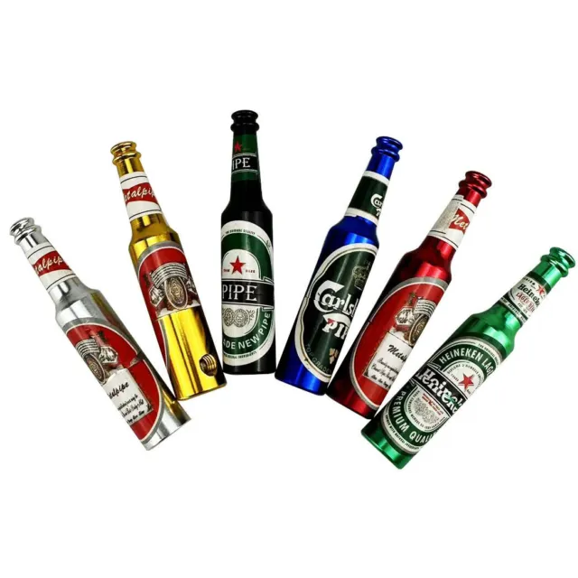 Creative Beer Bottle Metal Mini Pipe Portable Detachable Metal Pipe