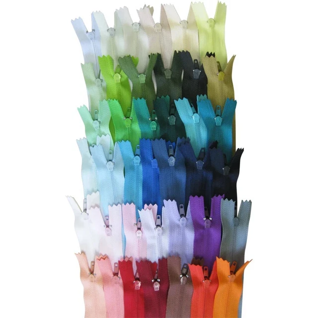 Lot De 39 Fermetures Éclair Jajasio - 50cm, 39 Couleurs, 3mm, Pour Couture Et Création