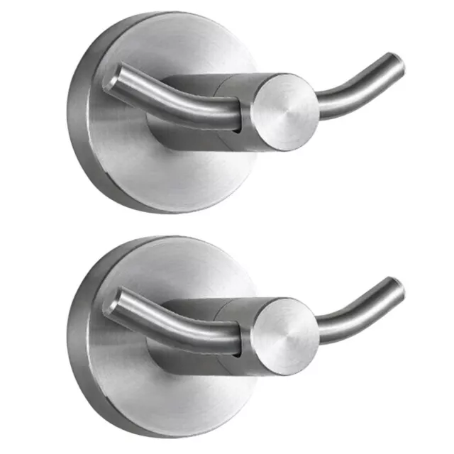 2 Pcs Coat Hook Double Robe Hook Towel Hook Clothes Hanger Wall Mount Hooks