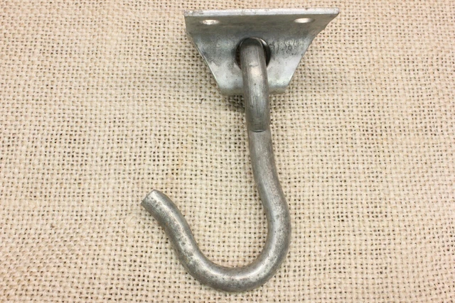 old Swivel Plant Hook Porch steel hanger rustic 1 3/4 X 1 7/8 X 3 3/4” vintage