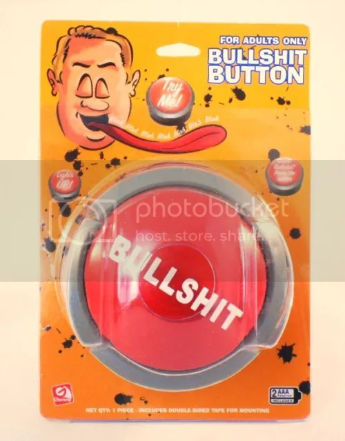 The Original Bullshit BS Red Light Up Button Funny 5 Phrases Gag Vulgar Joke