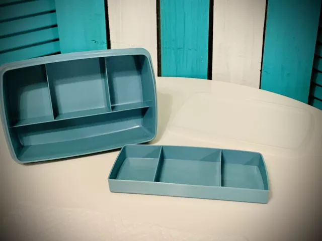 Vintage Tupperware Tuppercraft Stow-n-go Divided Storage Container